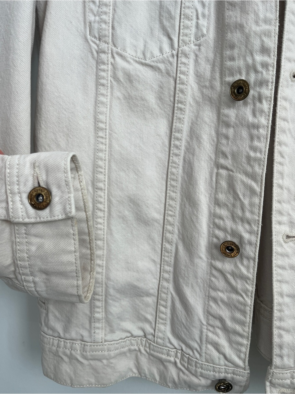 Mango Cream Button-Front Denim Jacket - Picture 5 of 10